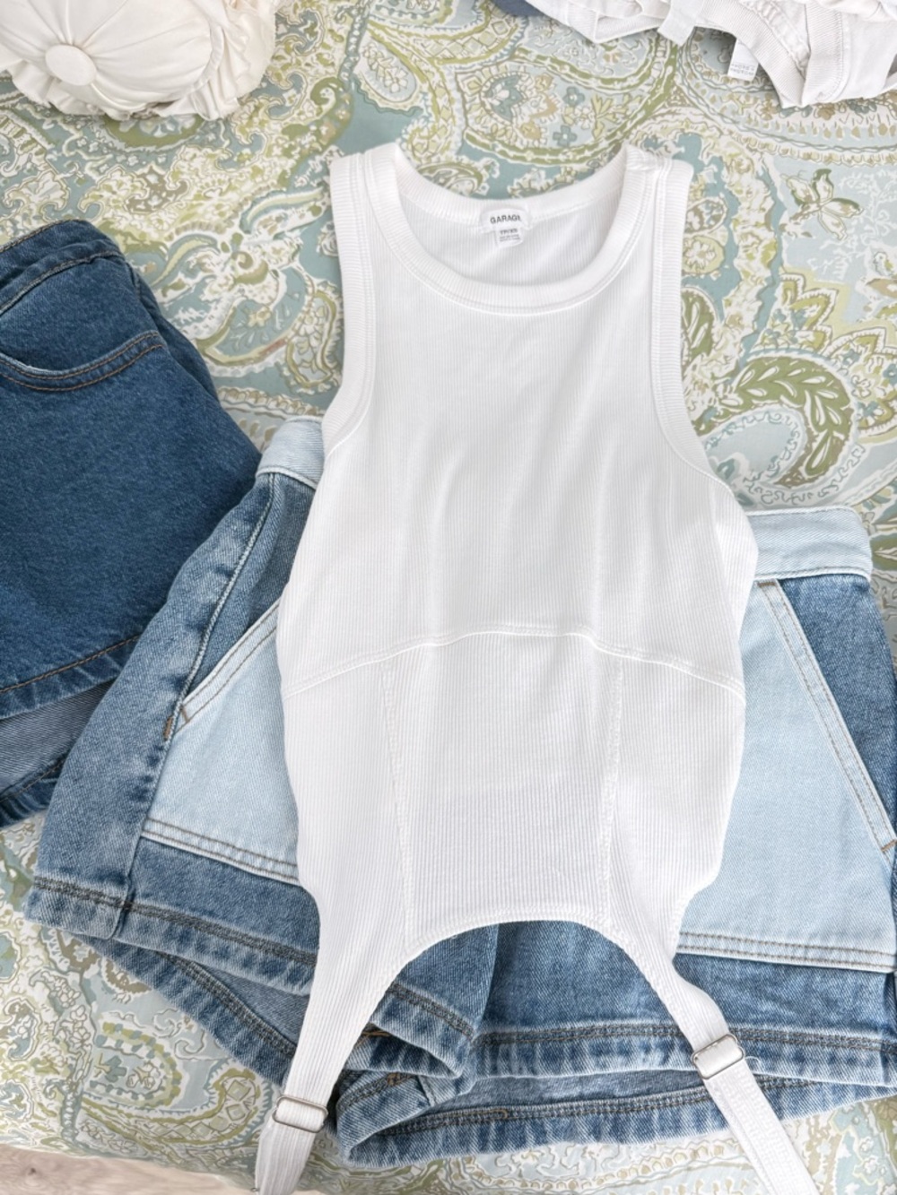 Set of 4! 1 Tank, 2 denim shorts, 1 denim skort.